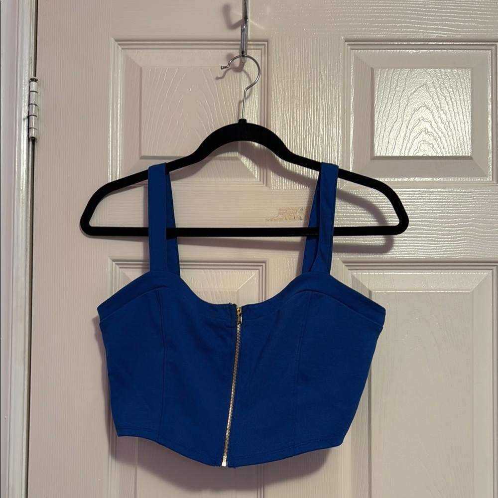 Ambiance Blue Fitted Bustier Tank Top